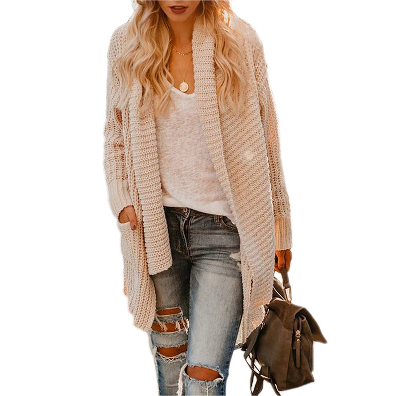 Womens Irregular Lapel Sweater Cardigan Image 1