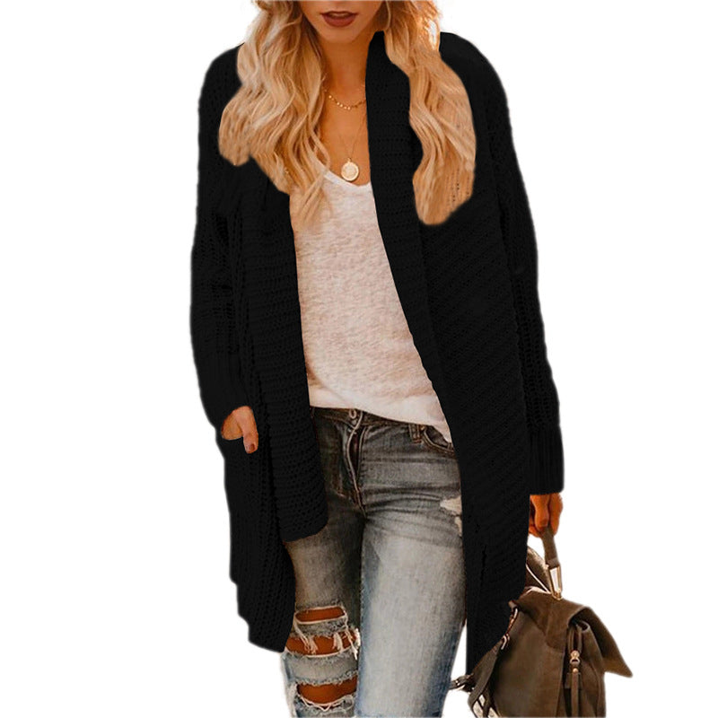 Womens Irregular Lapel Sweater Cardigan Image 1