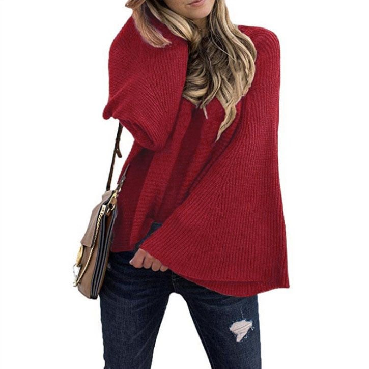 Womens Bell Sleeve Fashion Knitted Sweater Image 1