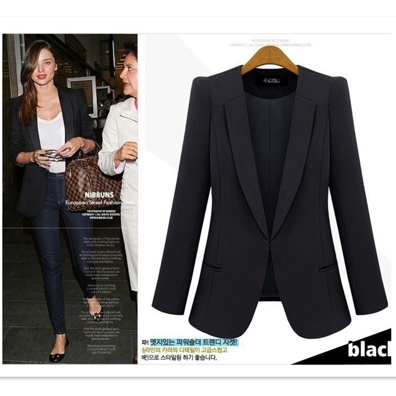 Womens Slim Fit Black And Blue Small Suit Jacket Image 3