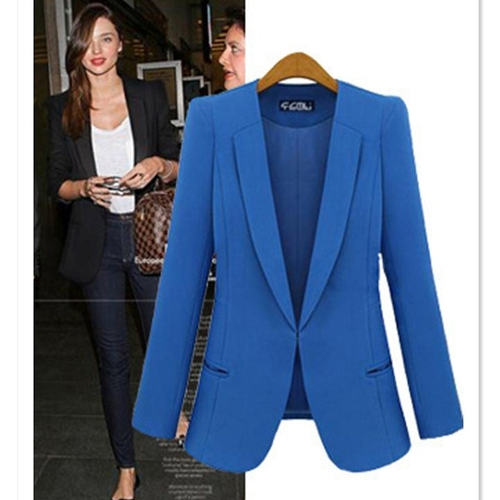 Womens Slim Fit Black And Blue Small Suit Jacket Image 4