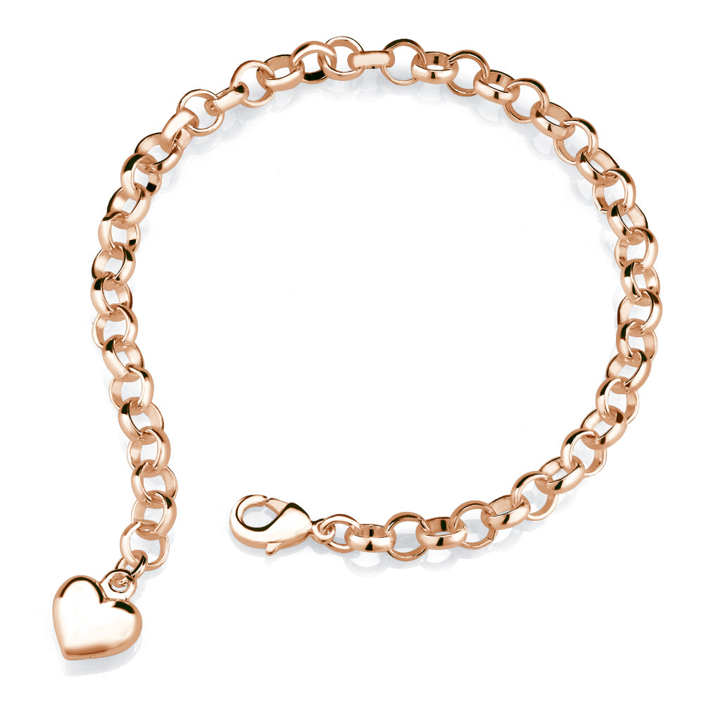 Rose Gold Heart charm Bracelet Image 1