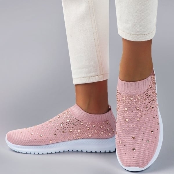 Women Shoes Rhinestone Sneakers Slip On Shoes Casual Image 1