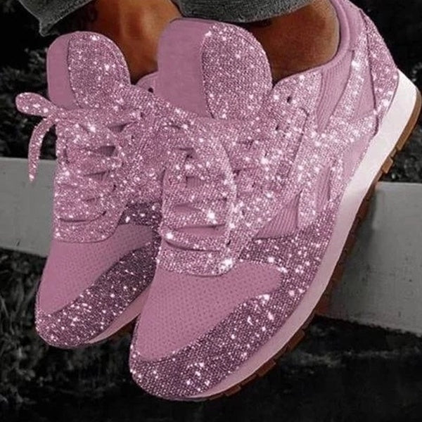 Women Muffin Rhinestone Crystal Platform Sneakers Image 1