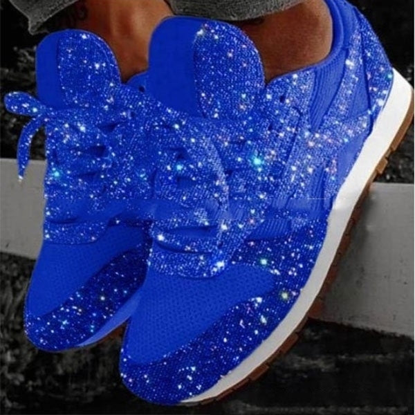 Women Muffin Rhinestone Crystal Platform Sneakers Image 1