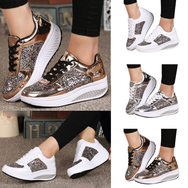 Women Sneakers Sequins Shake Shoes Fashion Girl Sport Image 1