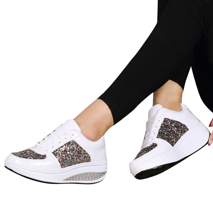 Women Sneakers Sequins Shake Shoes Fashion Girl Sport Image 2