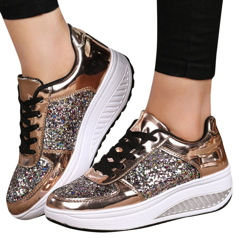 Women Sneakers Sequins Shake Shoes Fashion Girl Sport Image 3