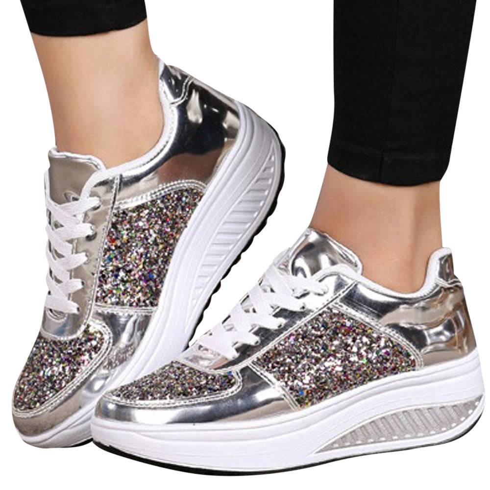 Women Sneakers Sequins Shake Shoes Fashion Girl Sport Image 4