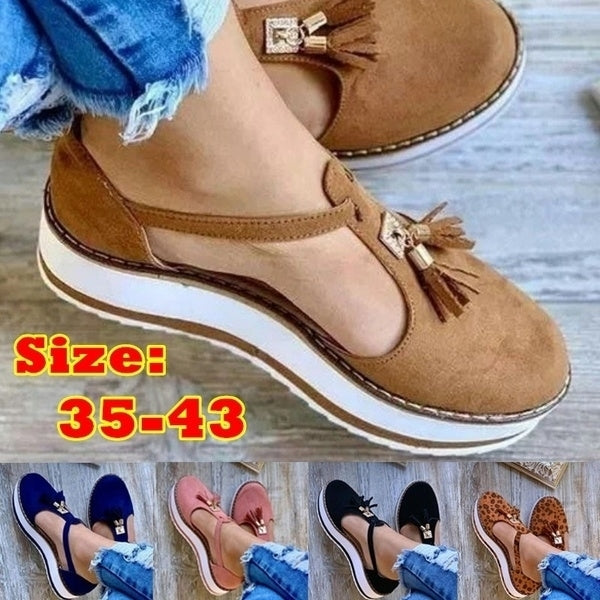 Tassel Round Toe Flat Pumps Single Shoes Woman Thick Bottom Beach Sandal Image 1