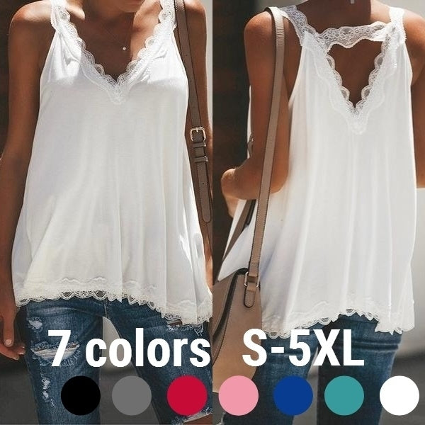 Vest Sexy Loose V Neck Tank Elegant Shirts For Ladies Image 1