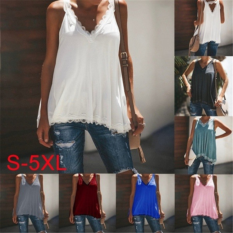 Vest Sexy Loose V Neck Tank Elegant Shirts For Ladies Image 2