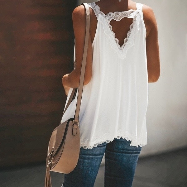 Vest Sexy Loose V Neck Tank Elegant Shirts For Ladies Image 4