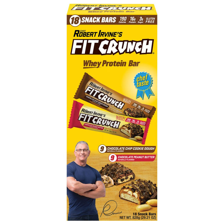 Chef Robert Irvines FITCRUNCH High Protein Bars Variety 1.62 Ounce (18 Count) Image 1