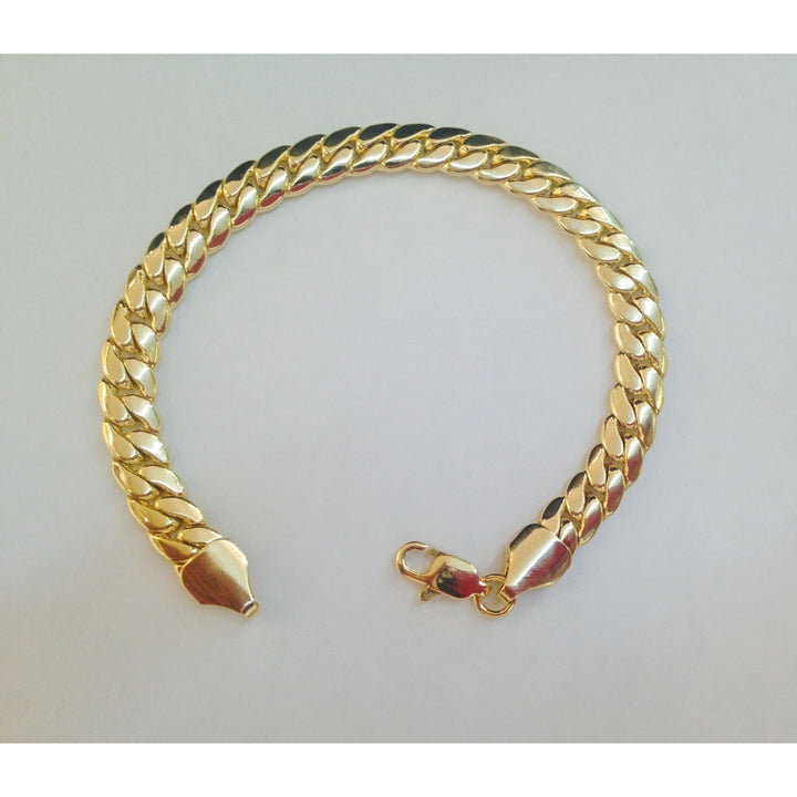 14k Gold Filled Miami Cuban Bracelet 8" Unisex All AGES Image 1