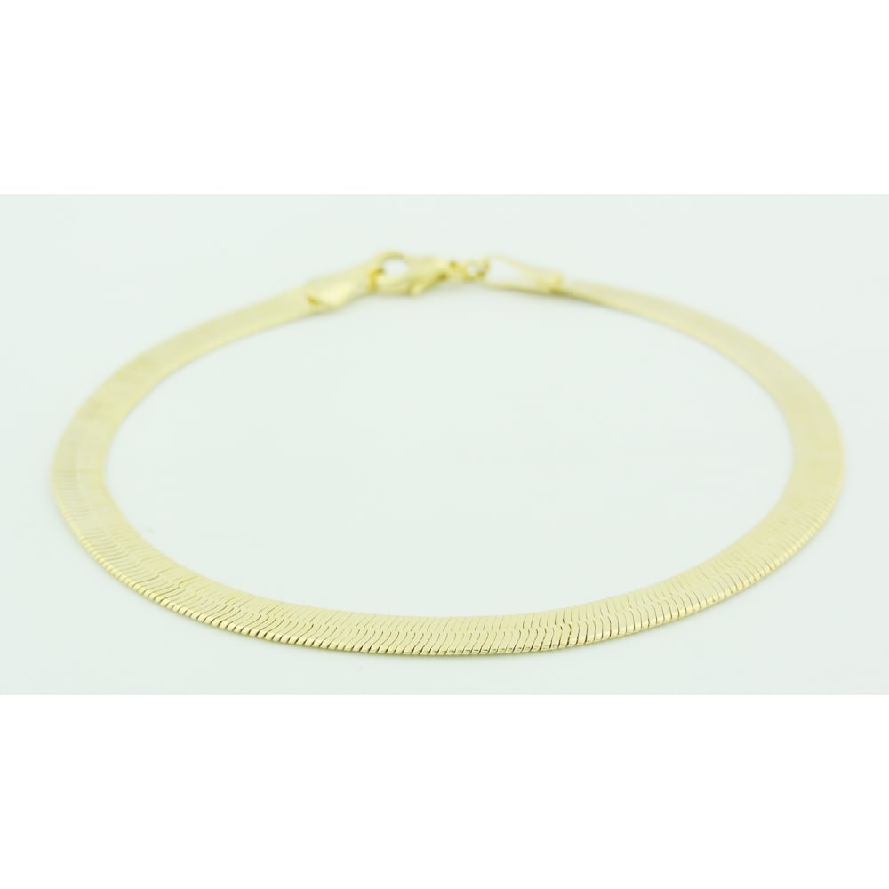 14k Gold Herringbone 7.5 Inch Bracelet Image 1