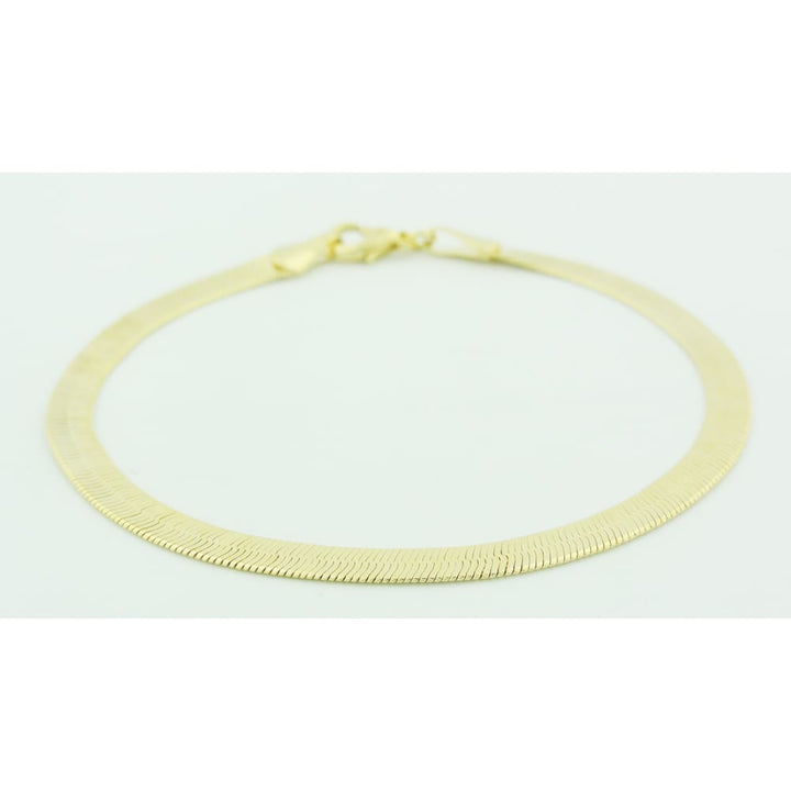 14k Gold Herringbone 7.5 Inch Bracelet Image 1