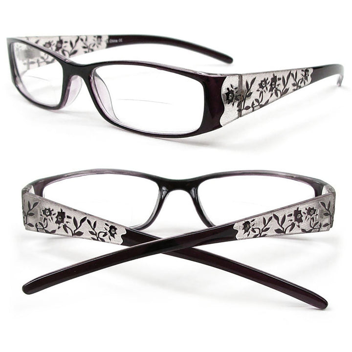 Reading Glasses Bifocal Floral Pattern Crystal Readers Image 1