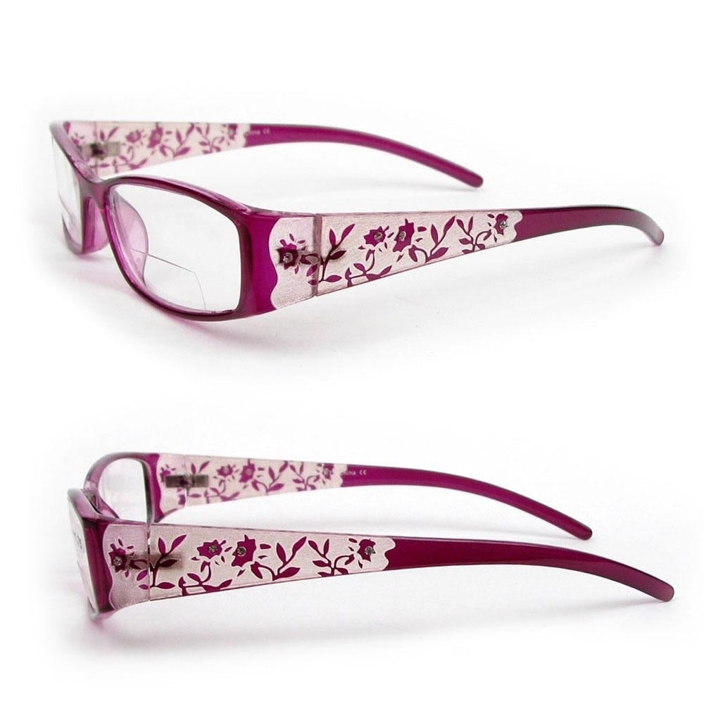 Reading Glasses Bifocal Floral Pattern Crystal Readers Image 2