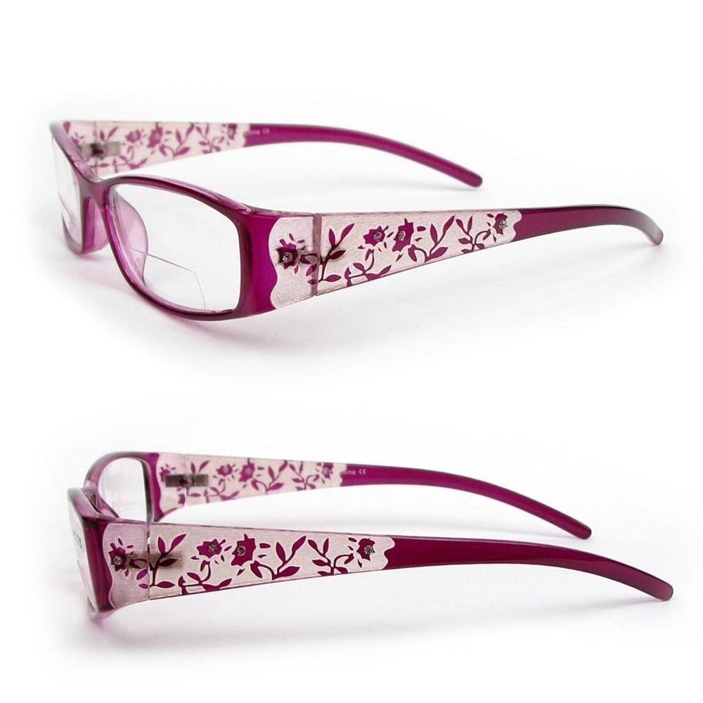 Reading Glasses Bifocal Floral Pattern Crystal Readers Image 1