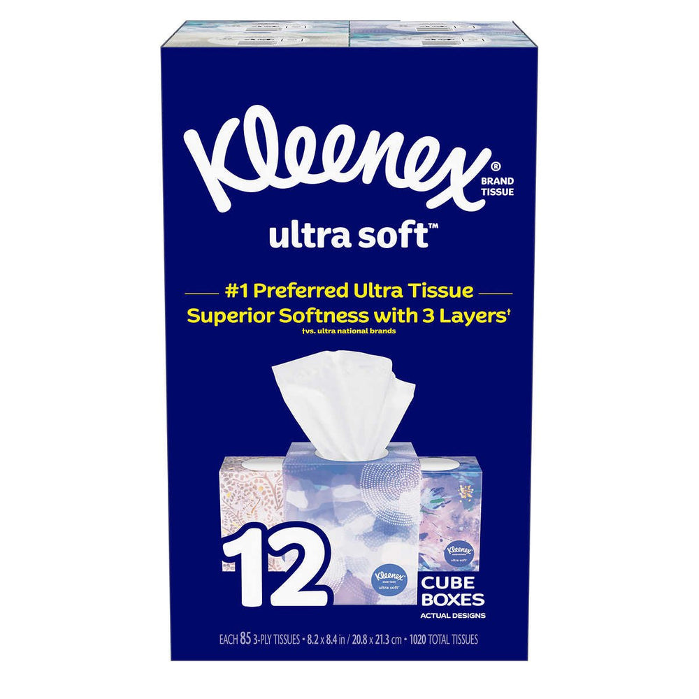 Kleenex Ultra Soft Facial Tissue 3-ply 85-count 12-pack Image 2