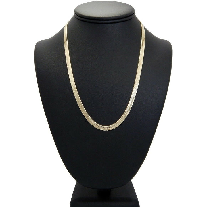 Herringbone Chain Necklace 5mm Width 18" 20" 24" 30" inch 14K Gold Filled High Polish Finsh  High Finish Polished Image 1