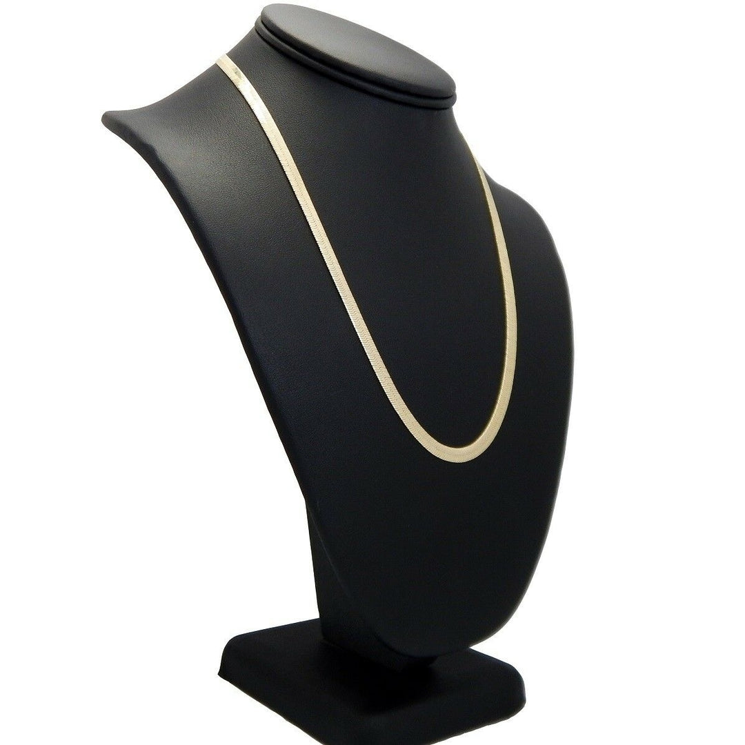 Herringbone Chain Necklace 5mm Width 18" 20" 24" 30" inch 14K Gold Filled High Polish Finsh  High Finish Polished Image 2