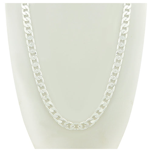 14K White Gold Filled Cuban Link Chain 24" Image 1