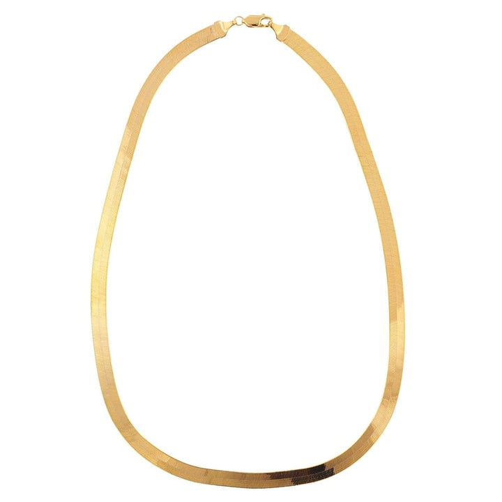 18k Yellow Gold Thin Herringbone Chain Image 1
