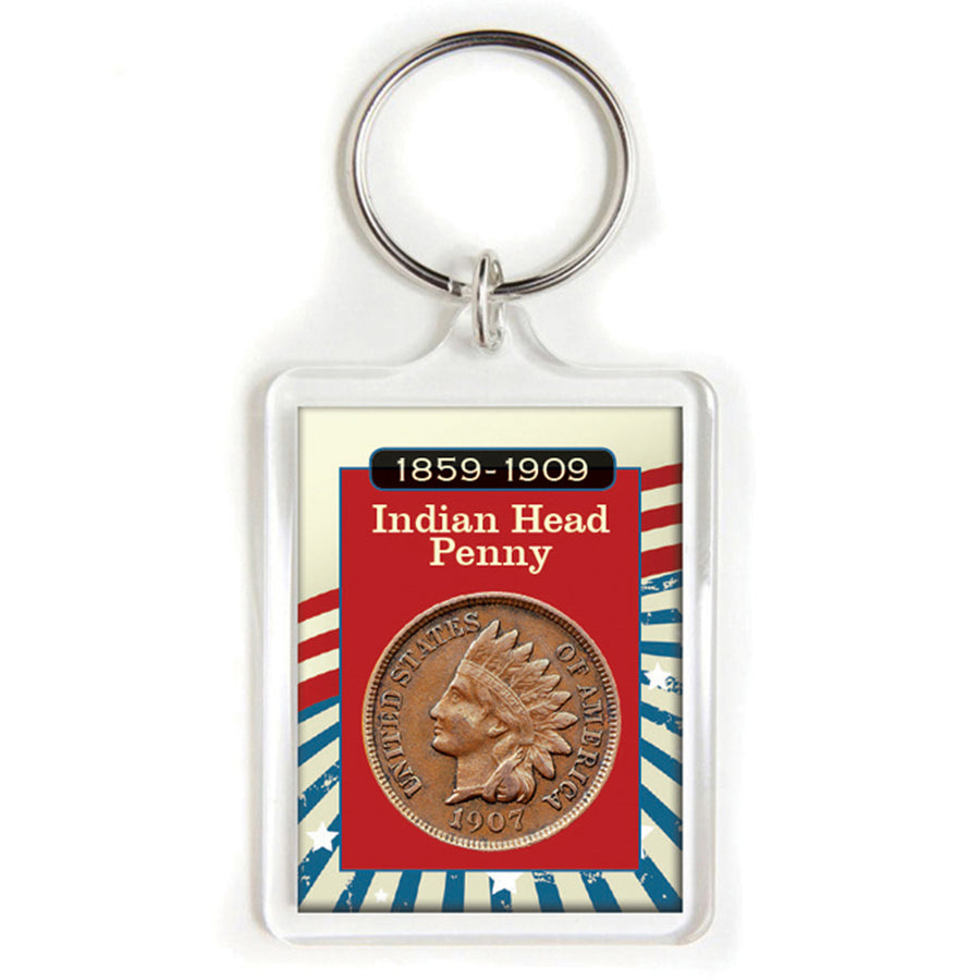 Lucky Indian Cent Acrylic Small Keychain Image 1