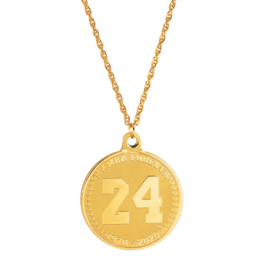 24KT Gold Plated Number 24 Medallion Pendant With Womens Chain Image 1