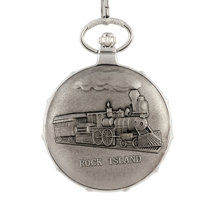 JFK Bicentennial Half Dollar Silvertone Train Coin Pocket Watch Image 4