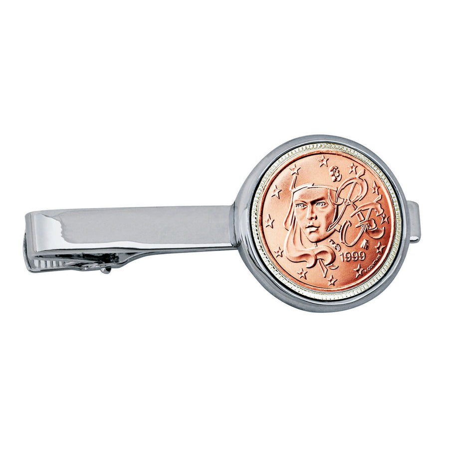 French 2 Euro Bar Coin Tie Clip Image 1