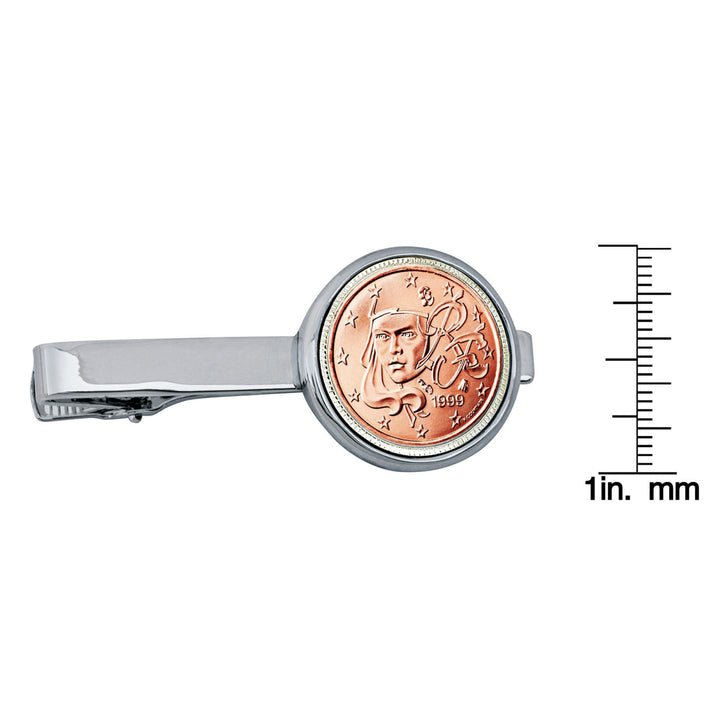 French 2 Euro Bar Coin Tie Clip Image 2