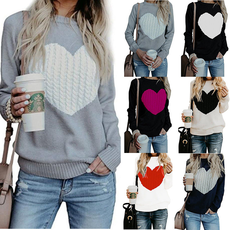 Womens Knitted Love Sweater Image 1