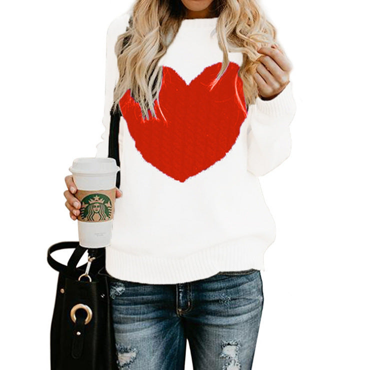 Womens Knitted Love Sweater Image 3