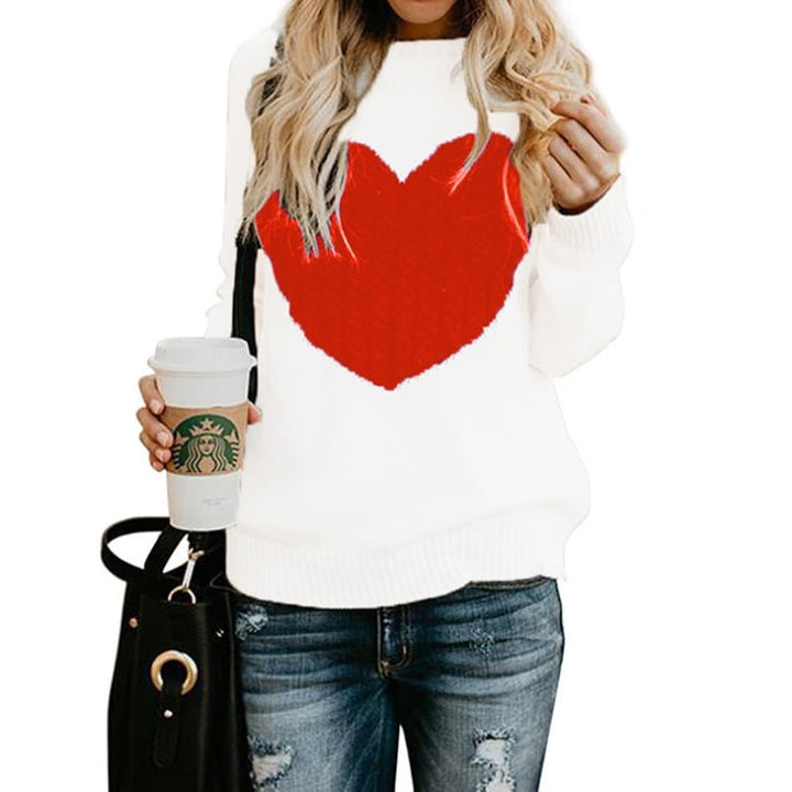 Womens Knitted Love Sweater Image 1