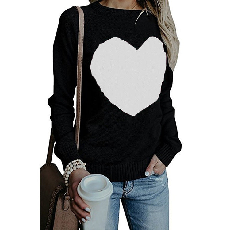 Womens Knitted Love Sweater Image 1