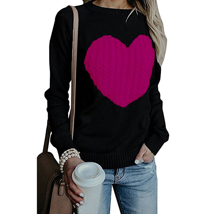 Womens Knitted Love Sweater Image 1