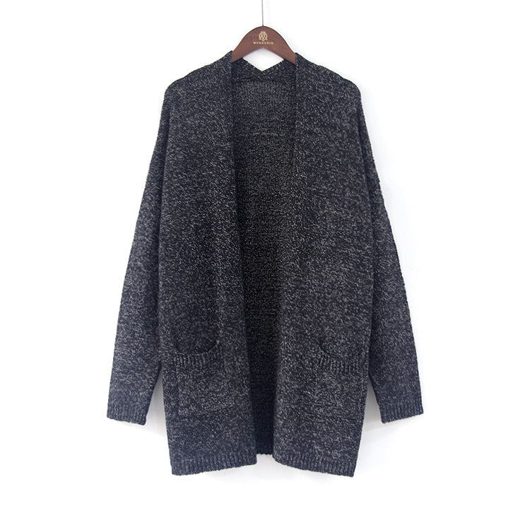 Womens Mid-Length Sweater Cardigan Jacket Image 3