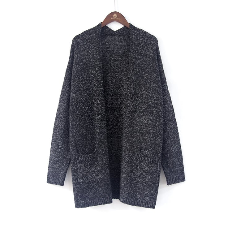 Womens Mid-Length Sweater Cardigan Jacket Image 1