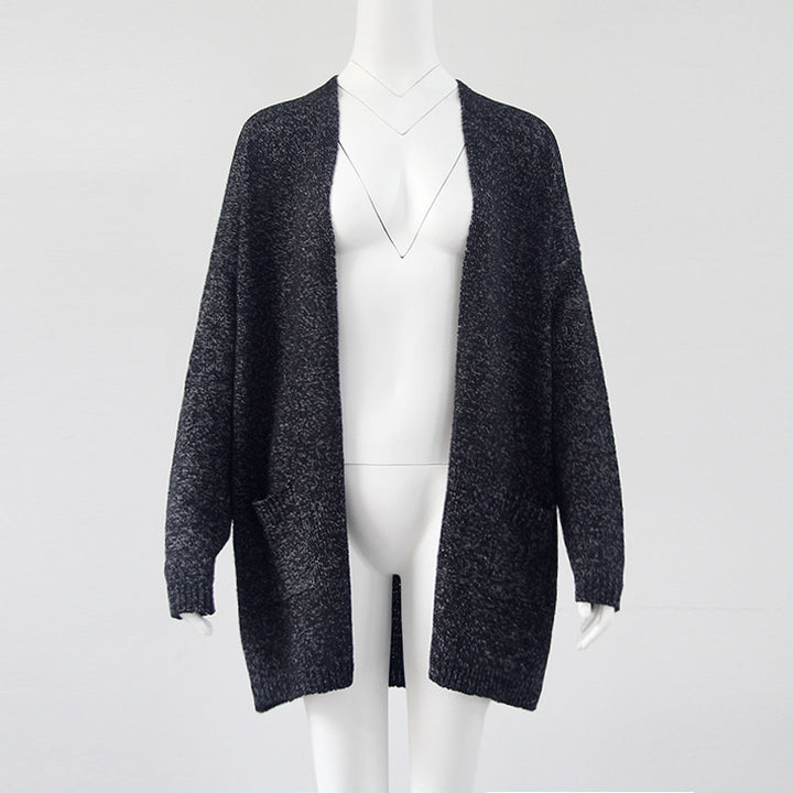 Womens Mid-Length Sweater Cardigan Jacket Image 4