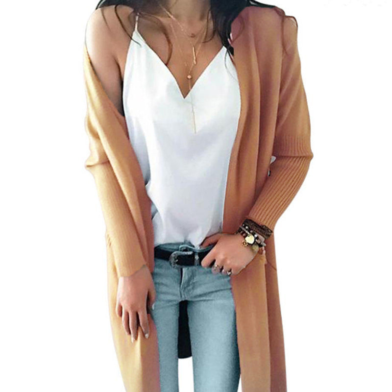 Womens Multicolor Double Pocket Mid-Length Cardigan Image 1