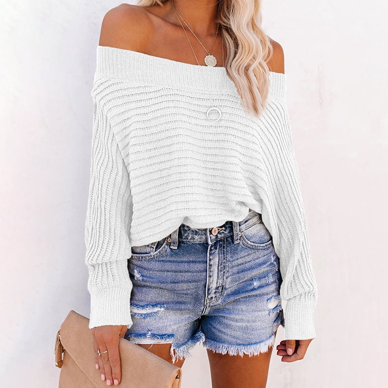 Womens Bat Sleeve Off-Shoulder Top Image 1