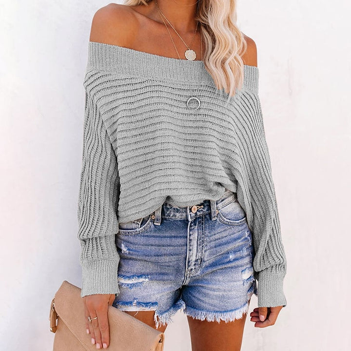 Womens Bat Sleeve Off-Shoulder Top Image 1