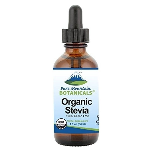 Organic Liquid Stevia Sweetener Alcohol Free and Kosher Sugar Substitute - 1oz Glass Bottle Image 1