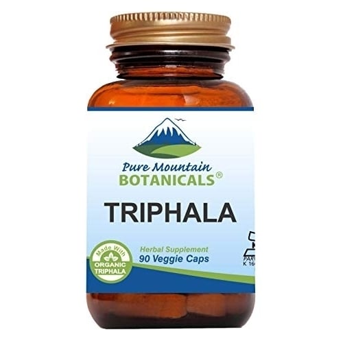 Organic Triphala Capsules 90 Kosher Vegan Caps Now with 500mg Organic Blend of Amla Indian Fruit Image 1