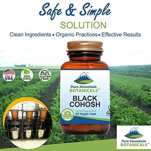 Black Cohosh Capsules - 90 Kosher Vegan Caps - Now with 500mg Wild Black Cohosh Root - Natures Support for Menopause Image 3