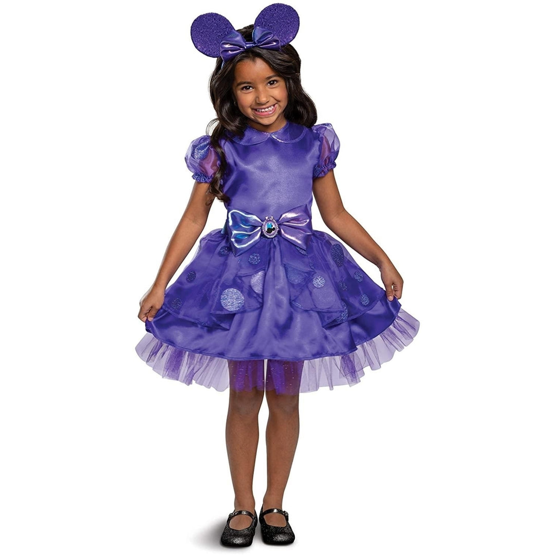 Minnie Mouse Girls Costume Size L 4-6X Purple Dress Headband Disguise Image 1