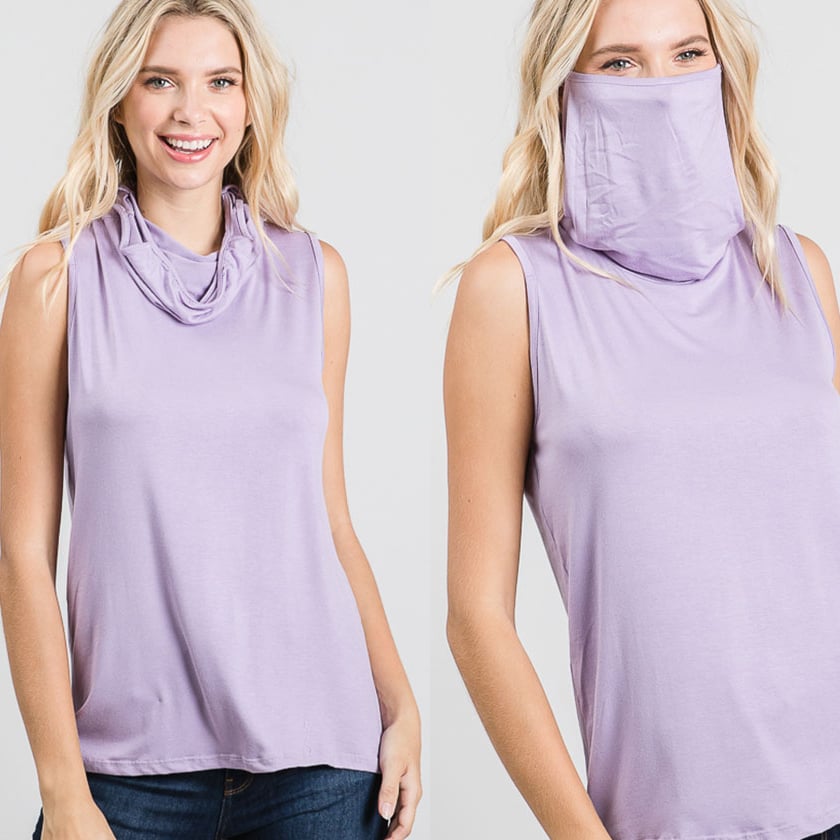 Sleeveless Convertible Cowl Neck Mask Top (Made in USA) Image 1